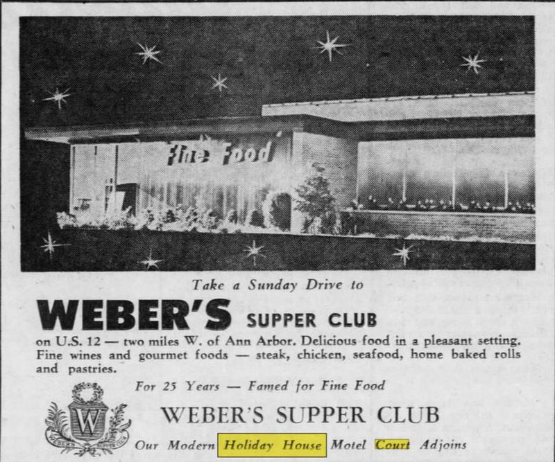 Webers Holiday House Motel - May 1961 Ad (newer photo)